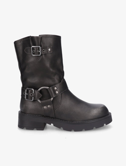 Bottines montantes en simili - Gris anthracite - 1