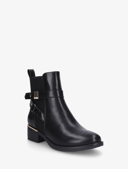 Bottines sanglées à cheville élastiquée - Noir - 2