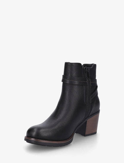 Bottines en simili à cheville élastiquée - Noir - 3