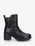 Bottines effet froissé et zip décoratif - Noir - 1