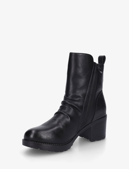 Bottines effet froissé et zip décoratif - Noir - 3