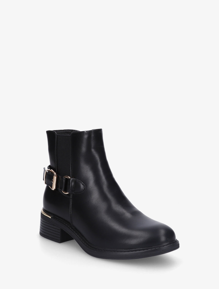 Bottines élastiquées à boucle - Noir - 2