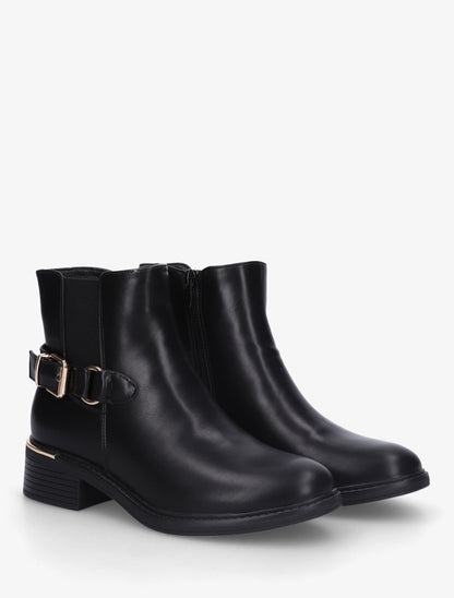 Bottines élastiquées à boucle - Noir - 4
