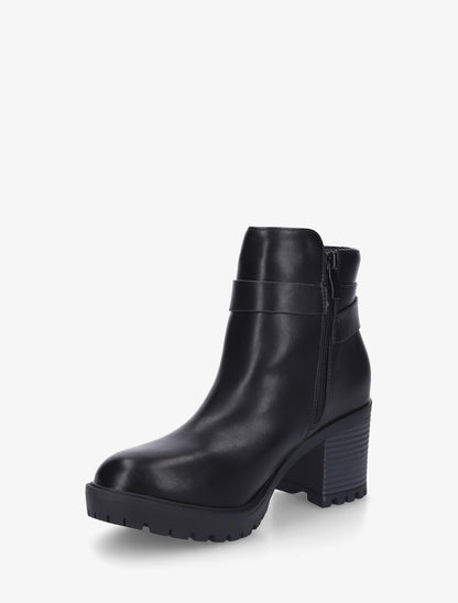 Bottines en simili à boucle décorative - Noir - 3