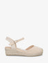 Sandales compensées en suédine - Beige - 1