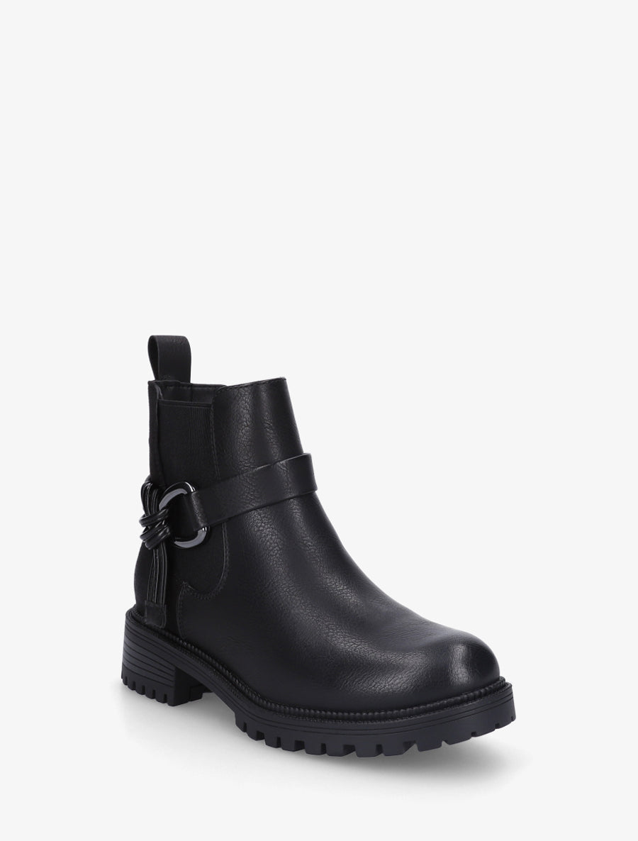 Bottines à cheville élastiquée et boucle - Noir - 2