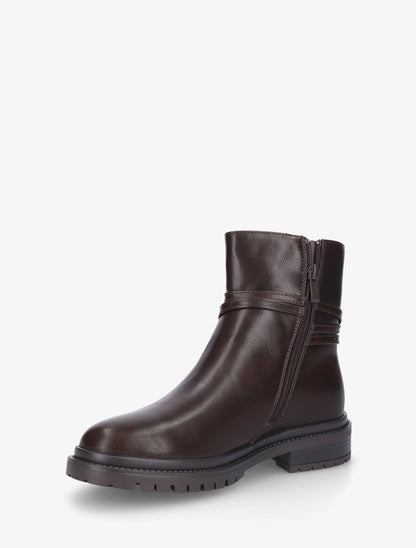 Bottines en simili sanglées - Marron - 3