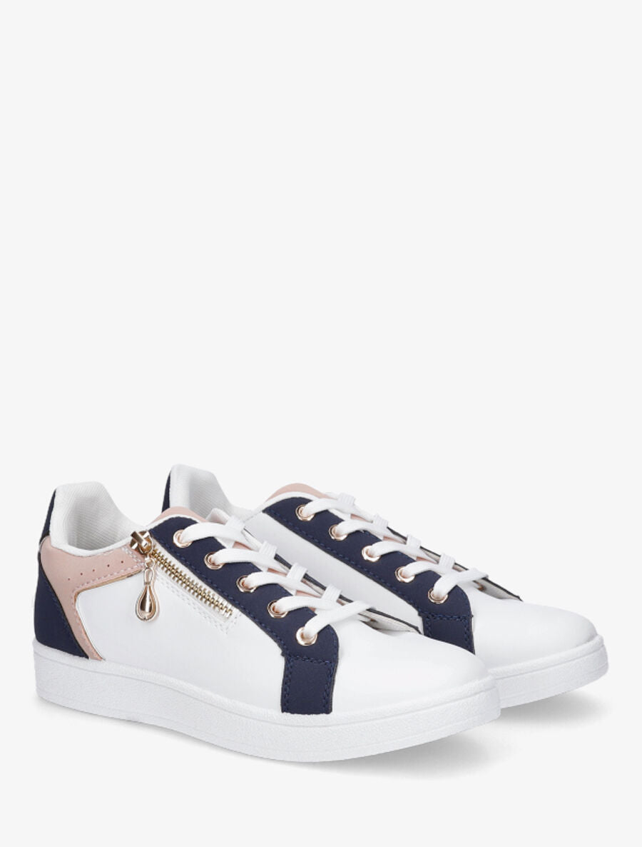 Sneakers à zip décoratif - Marine - 4