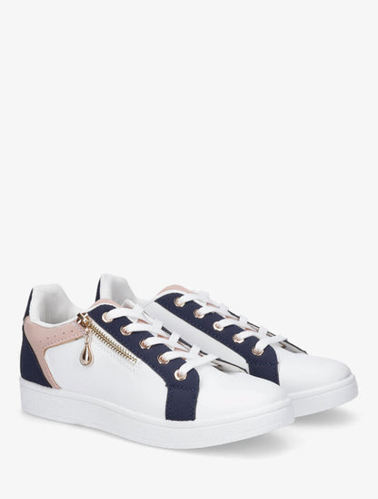 Sneakers à zip décoratif - Marine - 4