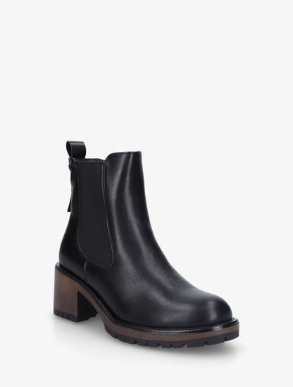 Bottines élastiquées à talon - Noir - 2