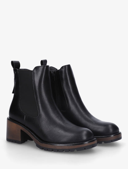 Bottines élastiquées à talon - Noir - 4