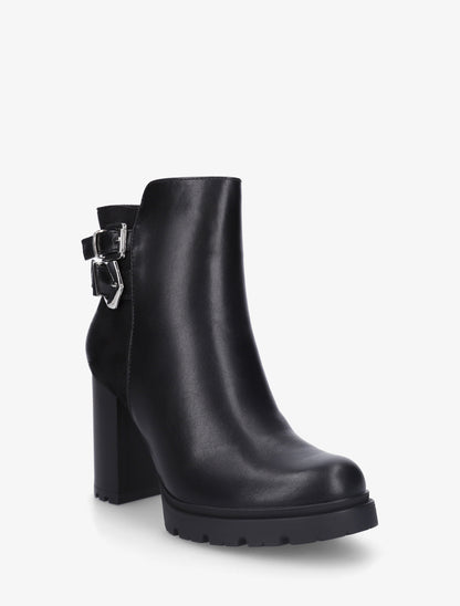 Bottines à talon et boucles - Noir - 2