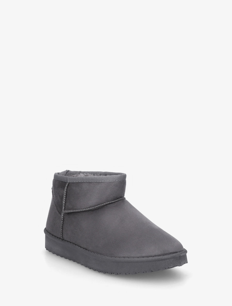 Boots basses fourrées en suédine - Gris foncé - 2