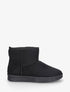 Low boots unies en suédine - Noir - 1