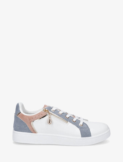 Sneakers à zip décoratif - Bleu - 1