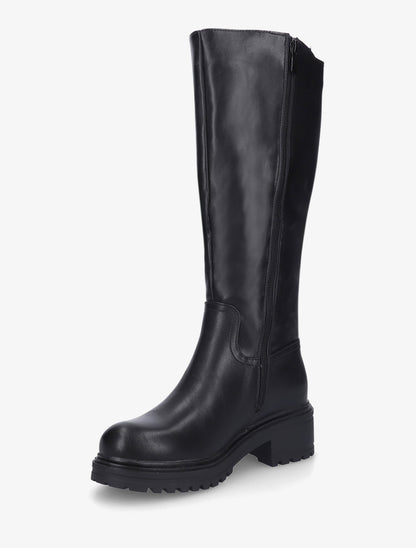 Bottes élastiquées en simili - Noir - 3