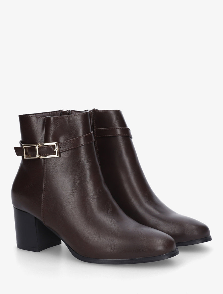 Bottines classiques à boucle - Marron - 4