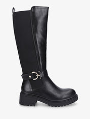 Bottes à boucle et semelle crantée - Noir - 1