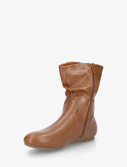 Bottines montantes effet froncé - Camel - 3
