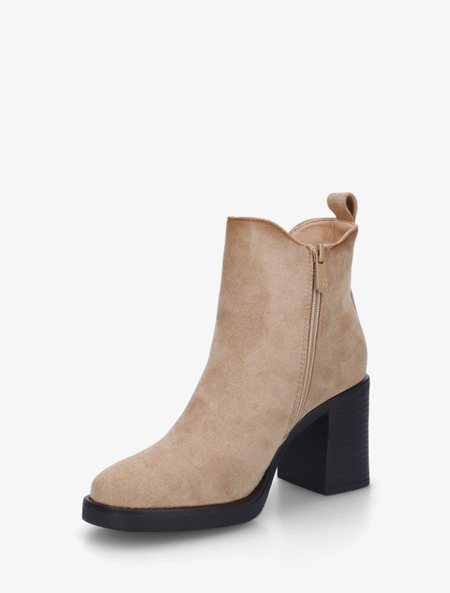 Bottines élastiquées en suédine - Taupe - 3