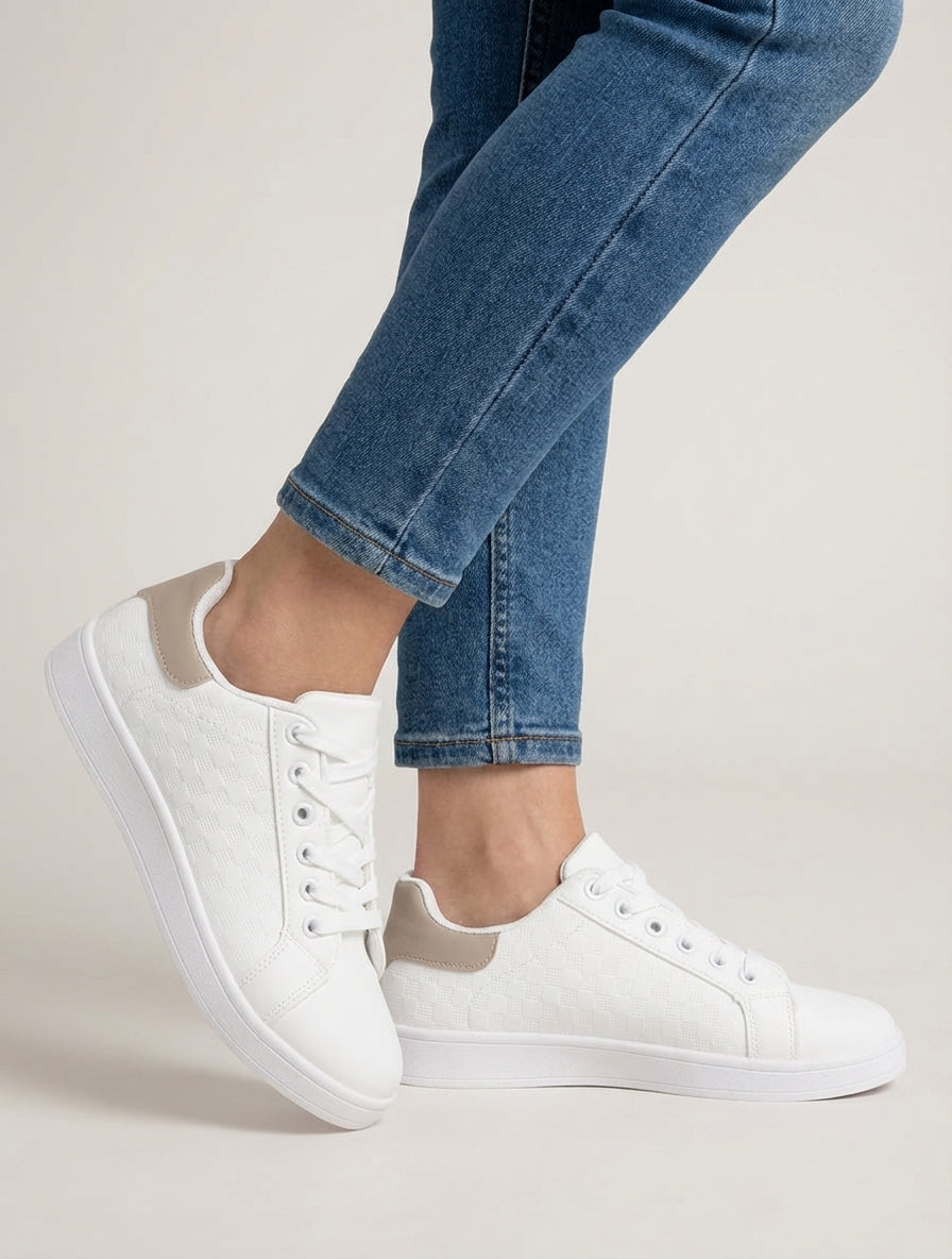 Sneakers in finta pelle a motivo a scacchi - Talpa