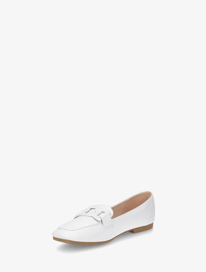 Mocassins bout carré à boucle - Blanc - 3