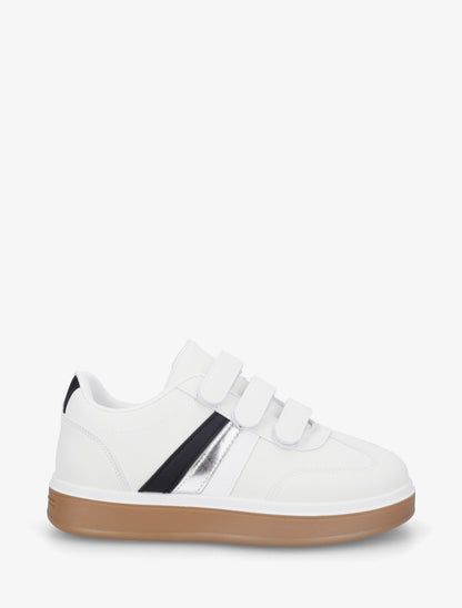 Sneakers à scratch et semelle caoutchouc - Blanc - 1