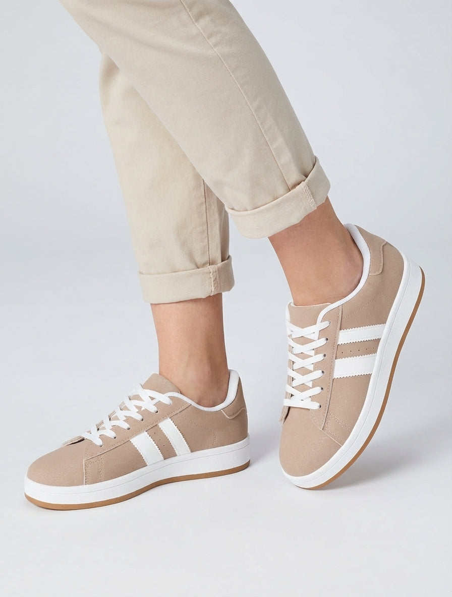Sneakers effetto nabuk con bande a contrasto - Talpa