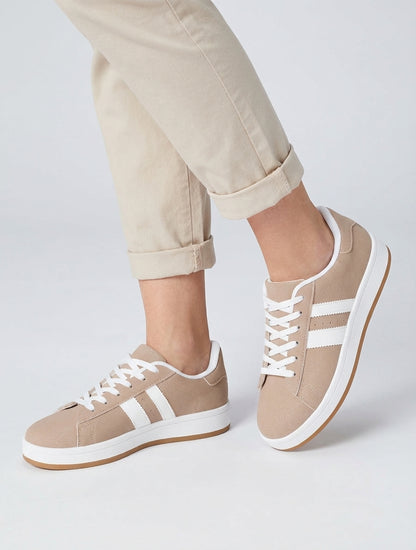 Sneakers effetto nabuk con bande a contrasto - Talpa