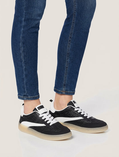 Sneakers in similpelle effetto intrecciato - Nero