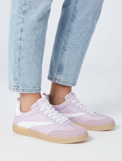Sneakers in similpelle effetto intrecciato - Lillà