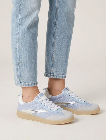 Sneakers in similpelle effetto intrecciato - Azzurro cielo