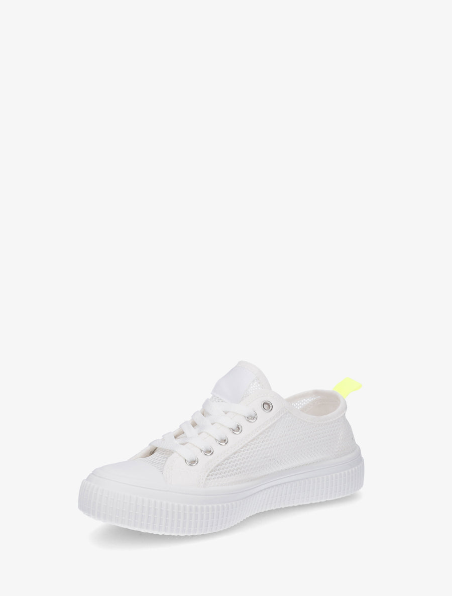 Tennis basique en tissu ajouré - Blanc - 3