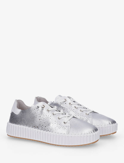 Sneakers souples à motifs ajourés - Argent - 4