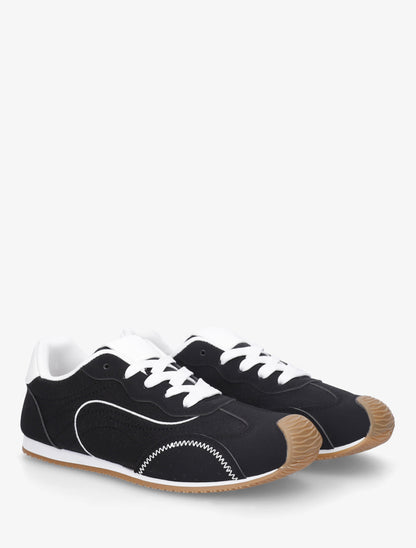 Sneakers texturés effet nubuck - Noir - 4