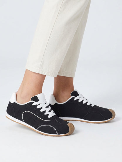 Sneakers testurizzati effetto nabuk - Nero