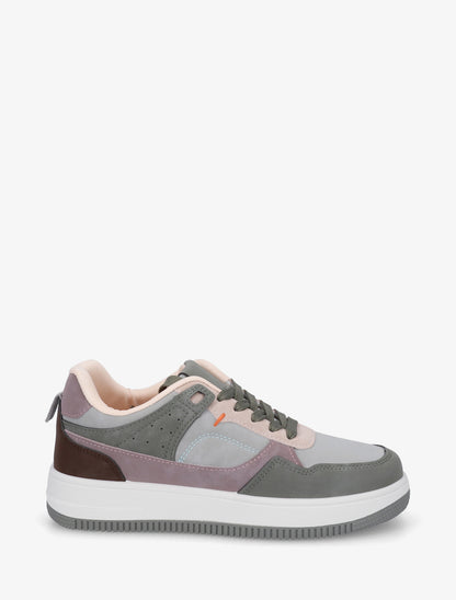 Baskets effet nubuck à semelle épaisse - Vert d&