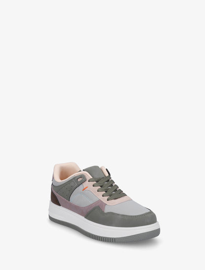 Baskets effet nubuck à semelle épaisse - Vert d&