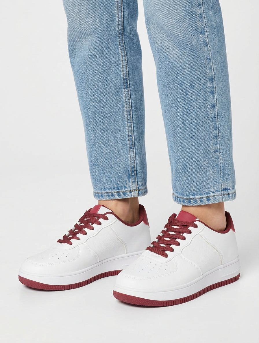 Sneakers con rinforzo a contrasto - Rosso