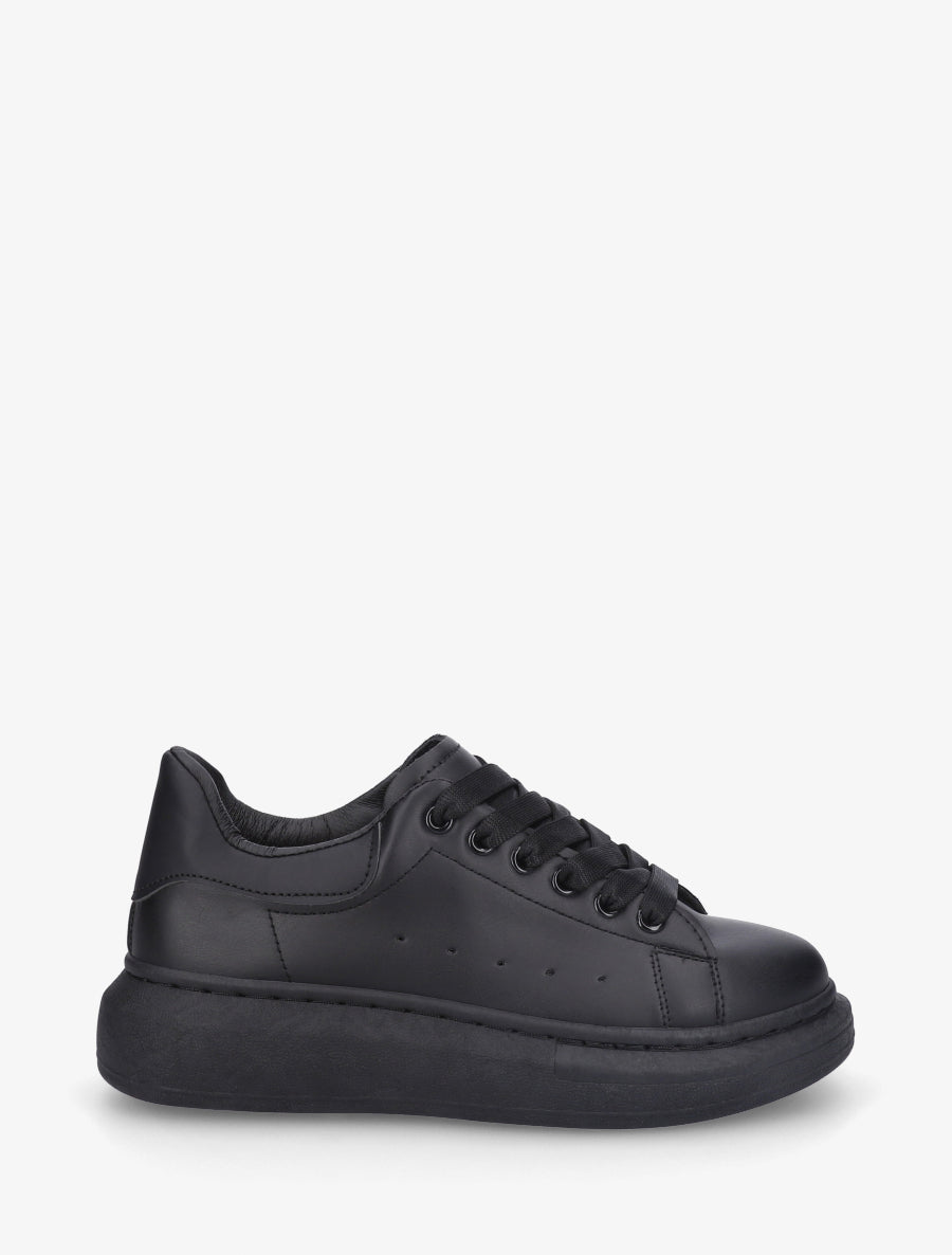 Baskets casual en simili - Noir - 1