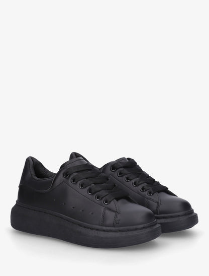 Baskets casual en simili - Noir - 4