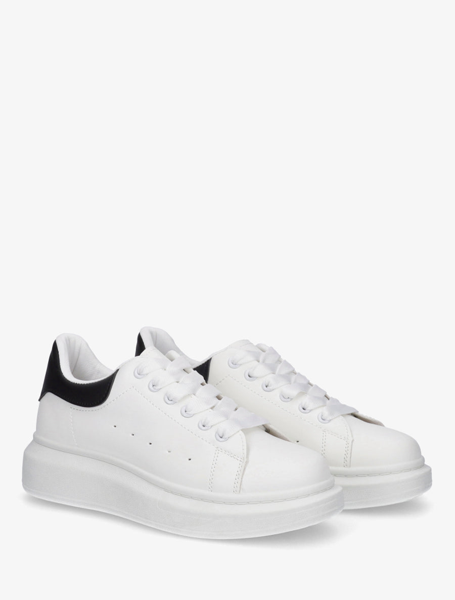 Baskets à contrefort contrastant - Blanc/noir - 4