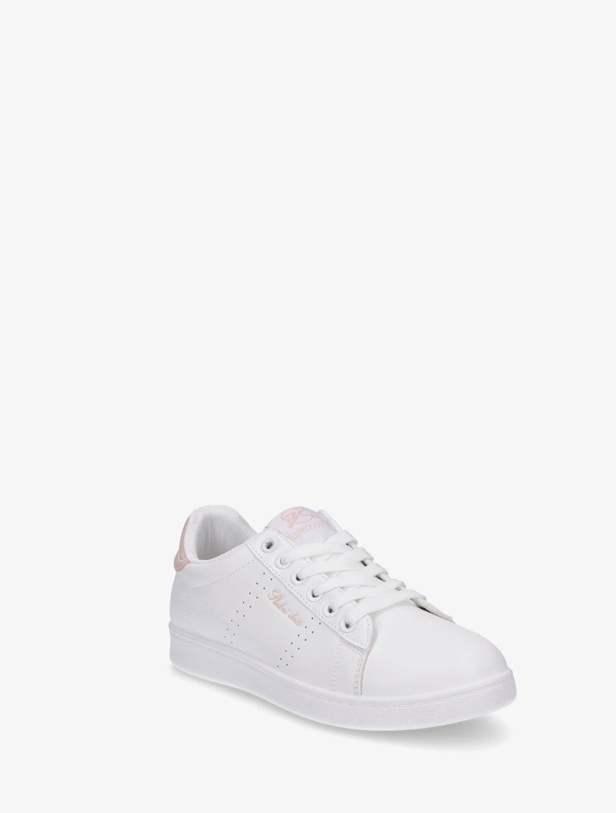 Baskets en simili à inscription brodée - Rose - 2