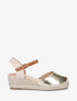 Espadrilles compensées en simili nacré - Or - 5