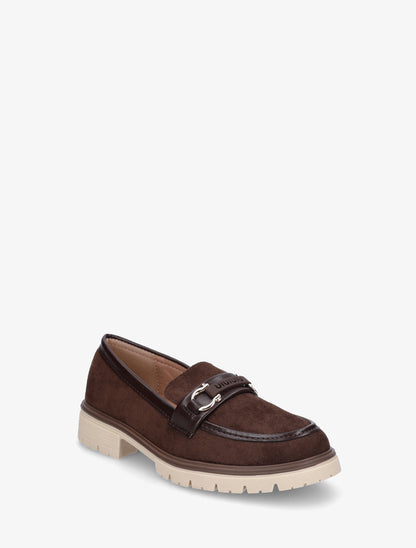 Mocassins en suédine à boucle décorative - Marron - 2