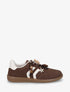 Sneakers à empiècement fleurs et perles en bois - Marron - 1