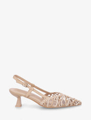 Escarpins tressés en simili - Beige - 1