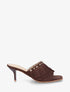 Mules en suédine à franges et clous - Marron - 1