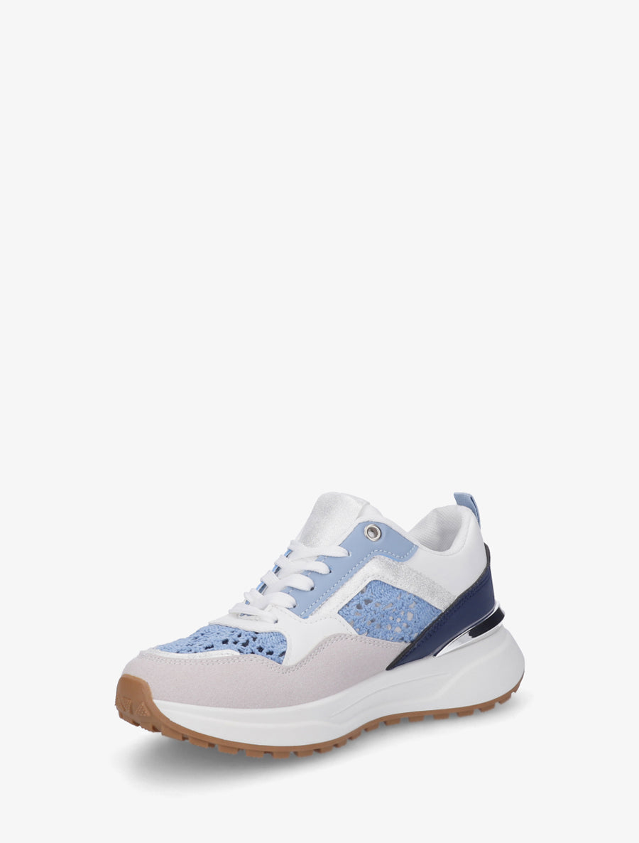 Baskets à empiècements crochet - Bleu - 3