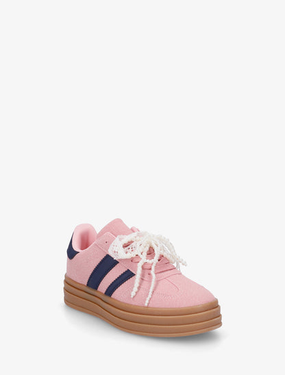 Sneakers effet nubuck à lacets stylisés - Rose - 2